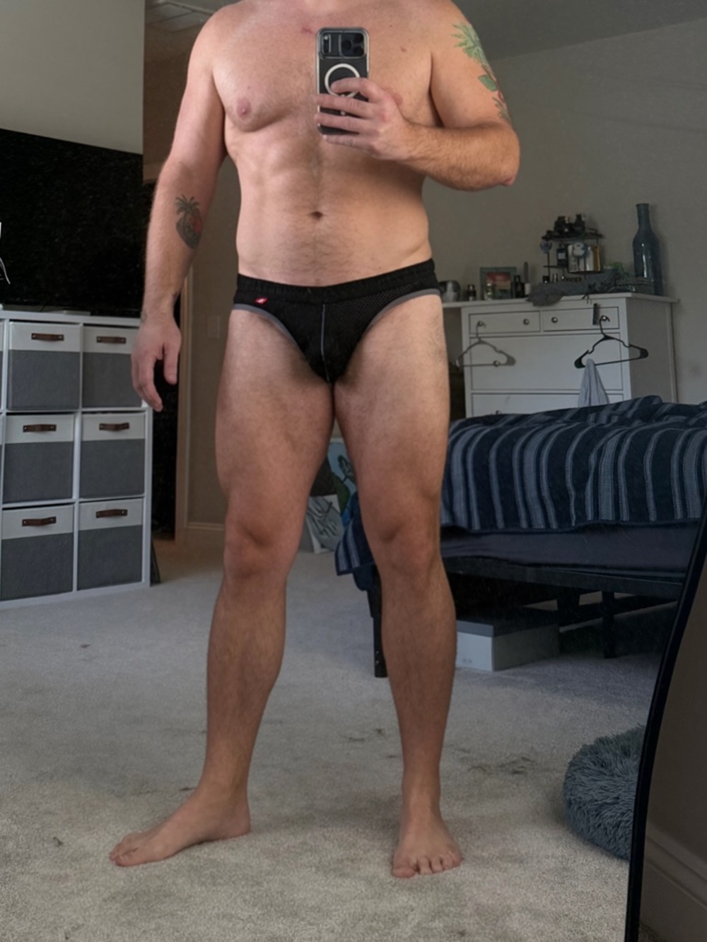 Men's Black Mesh Jock Brief Large